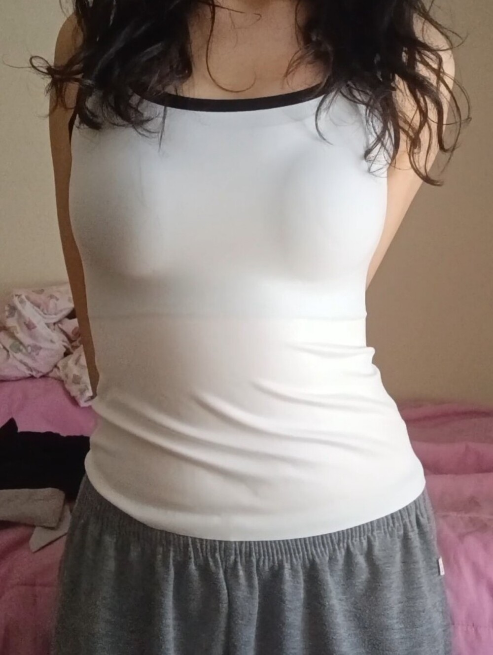 Smooth White Tank with Built-in Shelf Bra